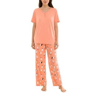 Jaclyn Women's Halloween 3-piece PJ Set, Orange, Size: Small